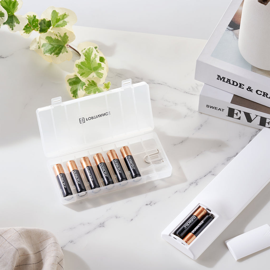 AA/AAA Battery Storage Box – 8 Cell Organiser Case